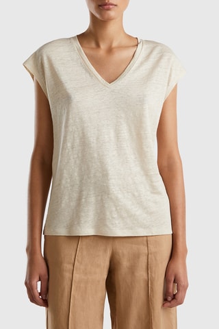 T-shirt de linho - Bege
