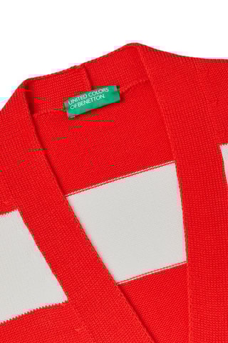 Casaco de malha Vermelho e cru