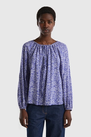 Blusa Índigo e cru
