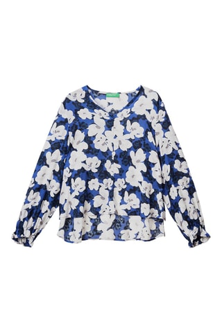 Blusa Azul-escuro e cru