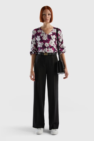 Blusa Fúcsia e cru