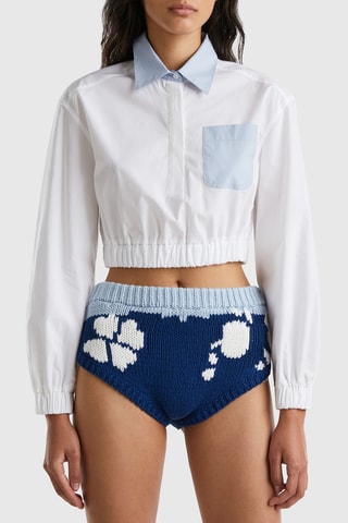Blusa - Branco e azul