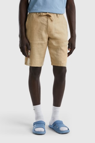Bermudas de linho - Bege