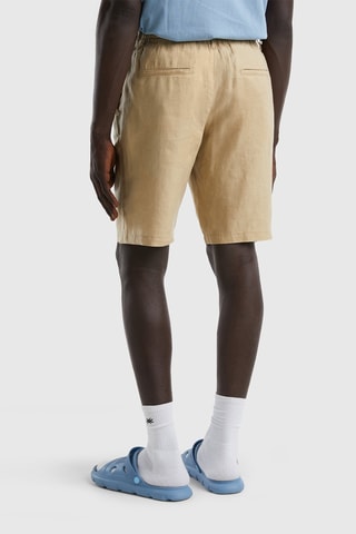 Bermudas de linho - Bege