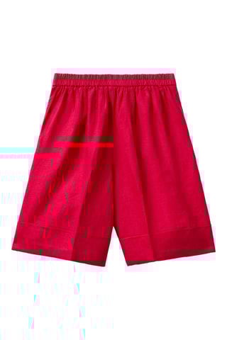 Bermudas de linho cintura alta - Fúcsia