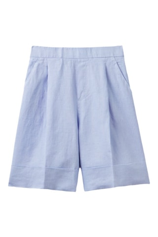 Bermudas de linho cintura alta - Malva