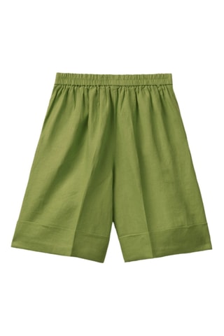 Bermudas de linho cintura alta - Verde