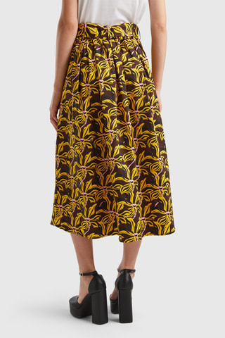 Saia midi cintura alta - Amarelo