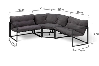 Conjunto de jardim de canto Tropéa - 6 lugares