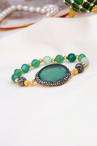 Bracelet doré à l'or fin jaune - Agate