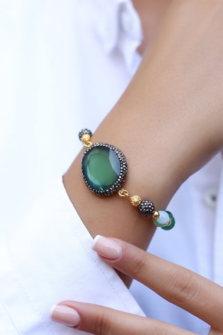 Bracelet doré à l'or fin jaune - Agate