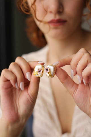 Puces dorées à l'or fin jaune - Perles de culture