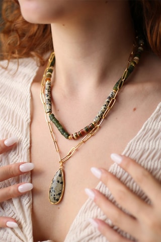 Collier multi-rang doré à l'or fin jaune