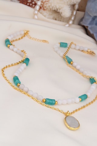 Collier multirangs - Pierres de lune