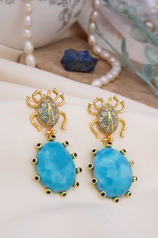 Boucles d’oreilles - Opales et zircons