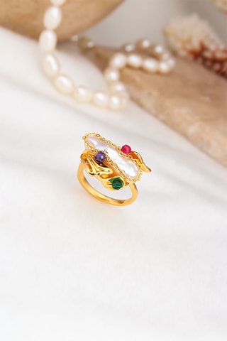 Bague - Perle de culture et zircons