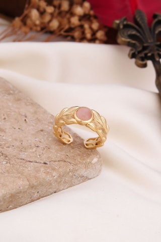Bague - Plaqué or jaune et quartz