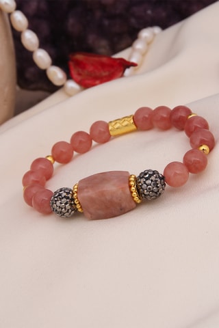 Bracelet - Plaqué or jaune et pierres de soleil