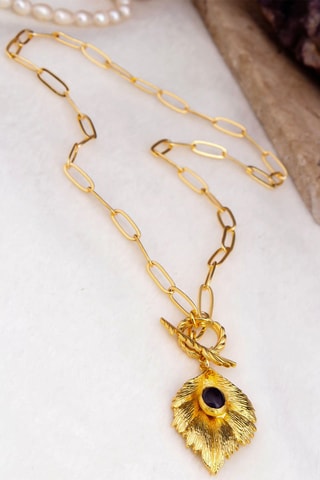Colar - Banhada a ouro amarelo e ametista