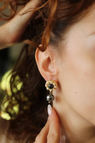 Boucles d’oreilles - Plaqué or jaune et labradorites