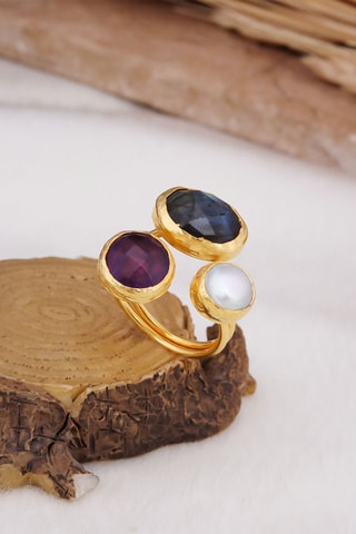 Bague dorée à l'or fin jaune