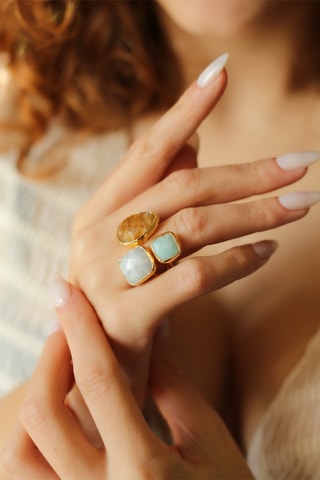 Bague dorée à l'or fin jaune