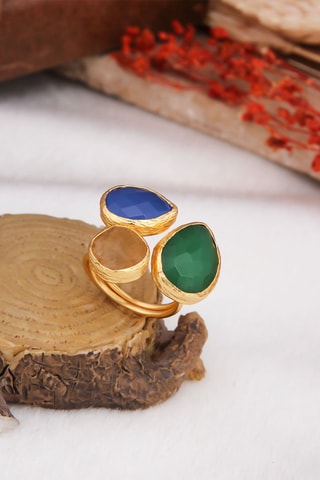 Bague dorée à l'or fin jaune