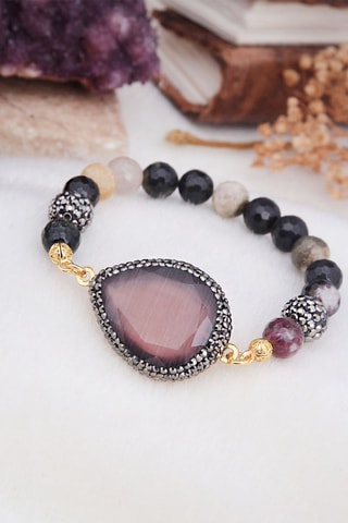 Bracelet - Plaqué or jaune et tourmalines