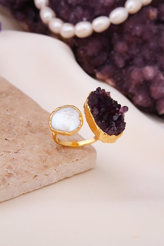 Bague - Druzes et perle de culture