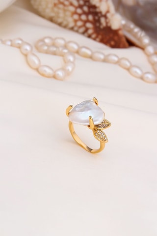 Bague - Perle de culture et zircons