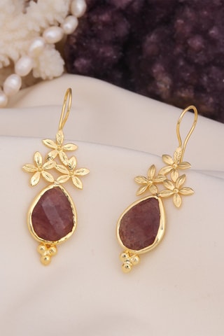 Boucles d’oreilles - Plaqué or jaune et quartz 