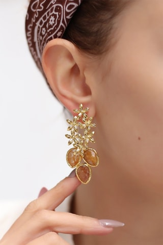 Boucles d'oreilles - Citrine