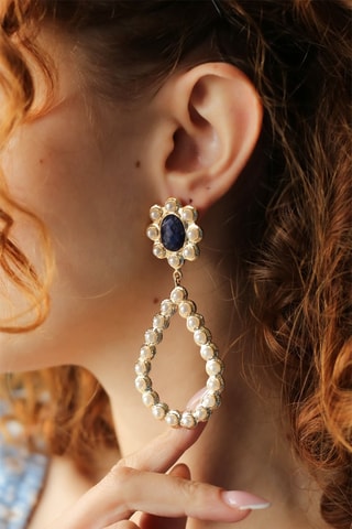 Boucles d'oreilles - Perles et lapis-lazuli
