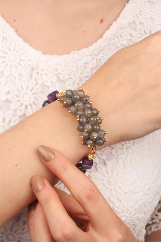 Bracelet - Labradorites et améthystes