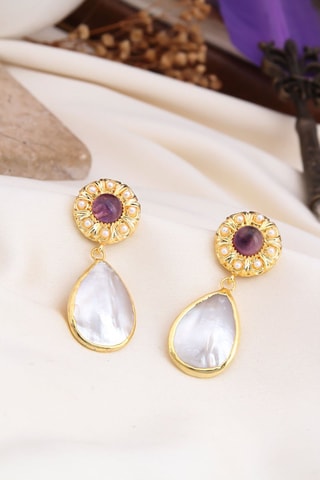 Boucles d’oreilles - Améthystes et perles de culture