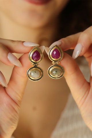 Boucles d’oreilles - Rhodonites