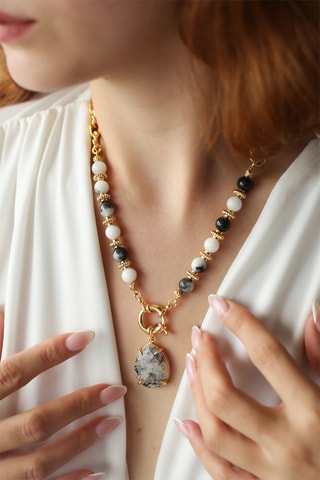 Collier- Rutiles et perles de culture
