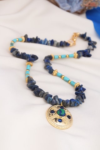 Collier – Plaqué or jaune et saphirs