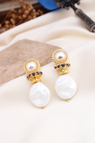 Boucles d’oreilles - Plaqué or jaune et agates