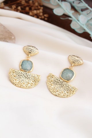 Boucles d’oreilles - Plaqué or jaune et amazonites