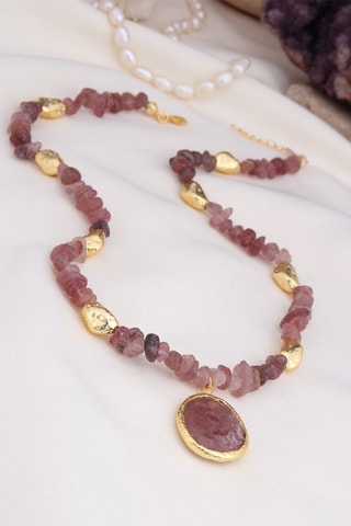 Colar - Banhada a ouro amarelo e quartzo