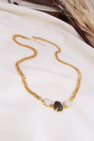 Colar- Pedras de lua e labradorite