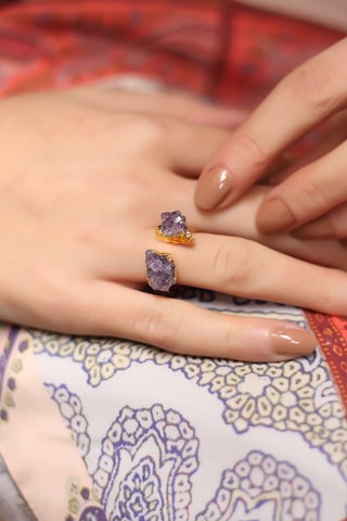 Bague - Bronze et améthystes