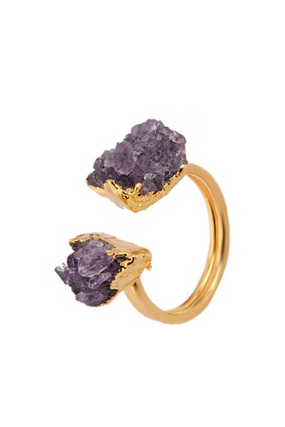 Bague - Bronze et améthystes