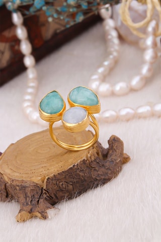 Bague - Amazonite et pierre de lune