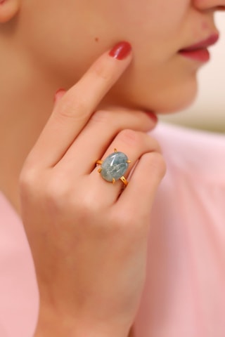 Bague - Bronze et aigue-marine