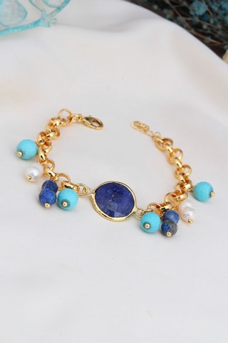 Bracelet - lapis-lazuli -lazulis et turquoises