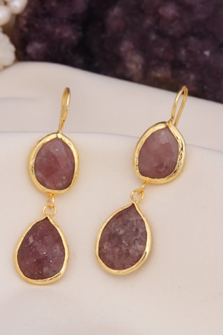 Boucles d’oreilles - Quartz fraises