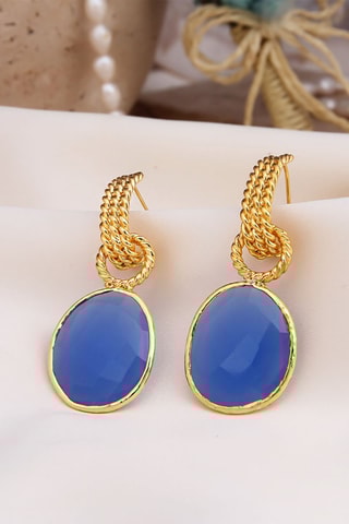 Boucles d'oreilles - Plaqué or jaune et œils-de-chat