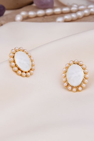 Boucles d’oreilles - Pierres de lune et perles de culture